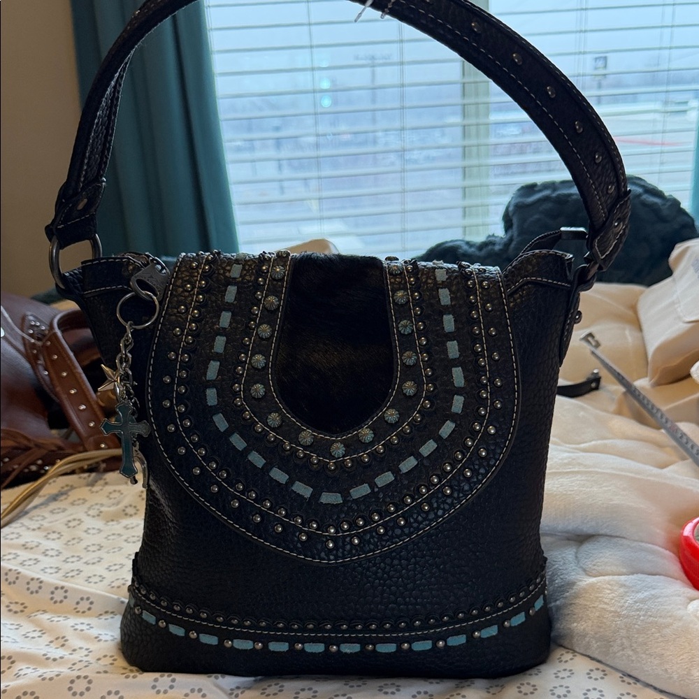 Black and Blue Studded Women's Bag MONTANA WEST